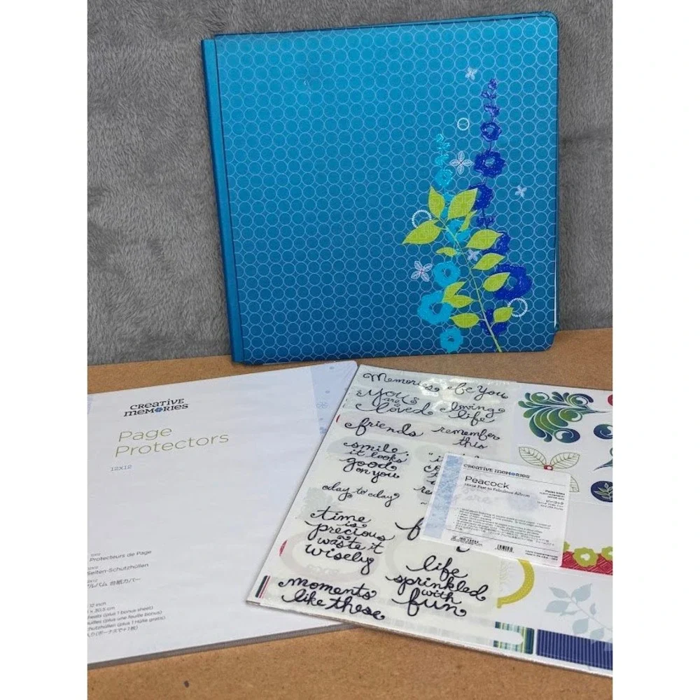 Creative Memories Peacock 12x12 Fast to Fabulous Album Kit & Page Protectors